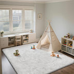 Shag Area Rugs for Bedroom Living Room, 6X9 Ultra Soft White Fluffy Area Rugs - Image 4