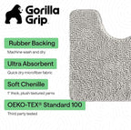 GORILLA GRIP Plush Absorbent Shaggy Chenille Bath Rug Mat - Image 3