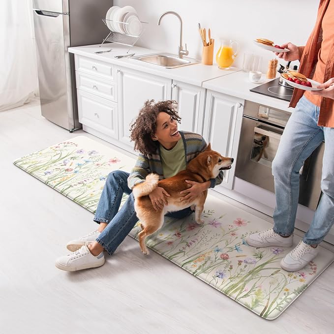 KIMODE Anti Fatigue Kitchen Mat, Cushioned Boho Kitchen Runner, Non Slip - Image 7