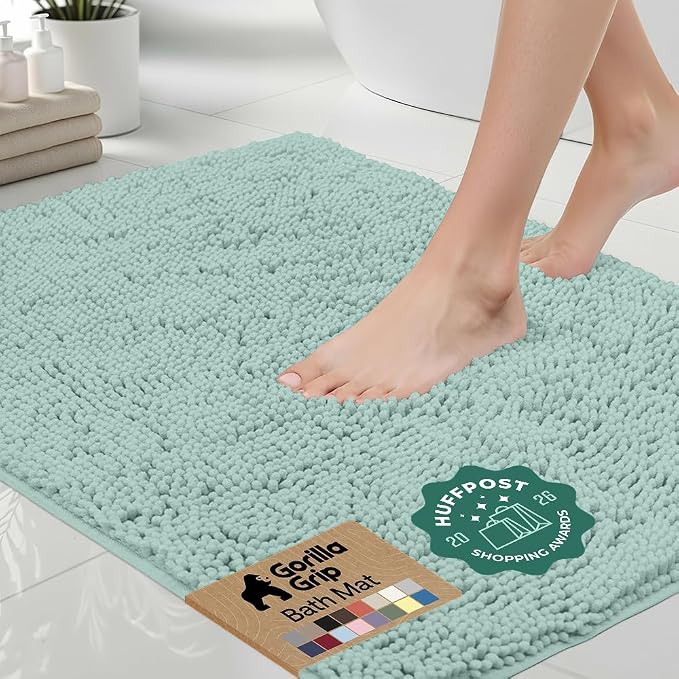 GORILLA GRIP Bath Rug Mat 30x20, Thick Soft Absorbent Chenille, Quick Dry by Unknown