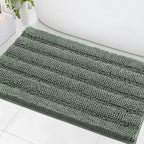 H.VERSAILTEX Bath Mats for Bathroom Non Slip Extra Thick Chenille Striped Bath by HVERSAILTEX