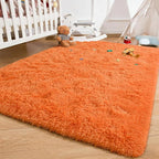Andecor Shag Area Rug for Living Room, 5x8 Feet Orange Soft Fluffy Indoor Plush - Image 8