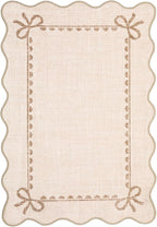 GarveeHome Scalloped Bow Rug for Kitchen Floor, Solid Beige Rug for Dorm - Image 7