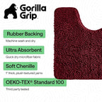 GORILLA GRIP Plush Absorbent Shaggy Chenille Bath Rug Mat - Image 3