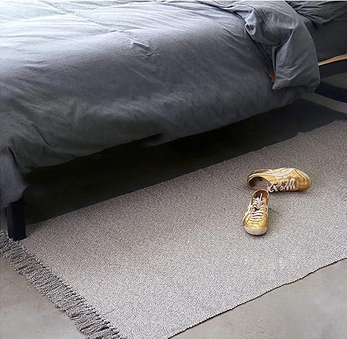 Cotton Bathroom Rug Reversible Laundry Room Rag Rug. Hand Woven Chindi Area Rug - Image 4