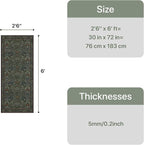 GENIMO Floral Washable Runner Rug 2’6”x6’, Non-Slip Long Hallway Carpet - Image 2
