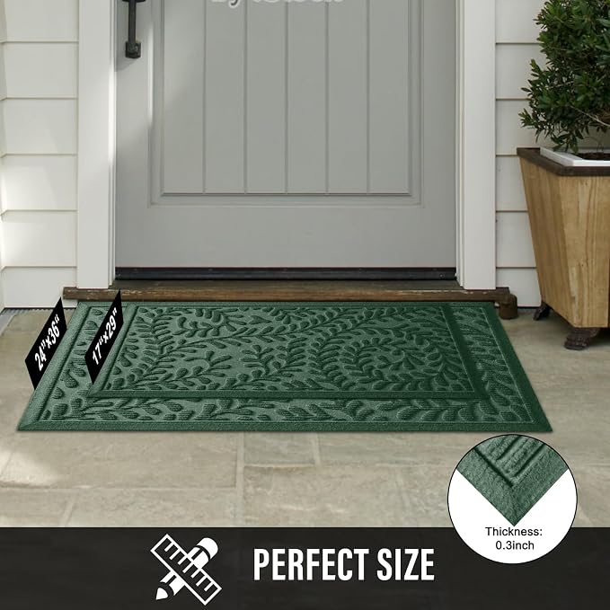 HIYARD Front Door Mat, Absorbent Dirt Trapping Welcome Door Mat Indoor Outdoor - Image 6