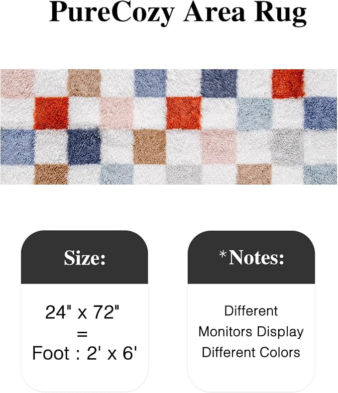 PureCozy Checkered Area Rug 2x6 - Image 3