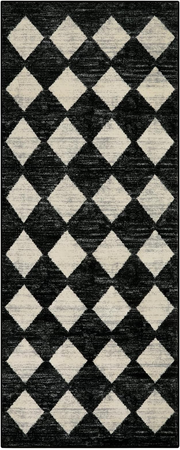 Lahome Zelie Washable Black and White Kitchen Runner Rug, 2x5 Soft Non Slip - Image 9