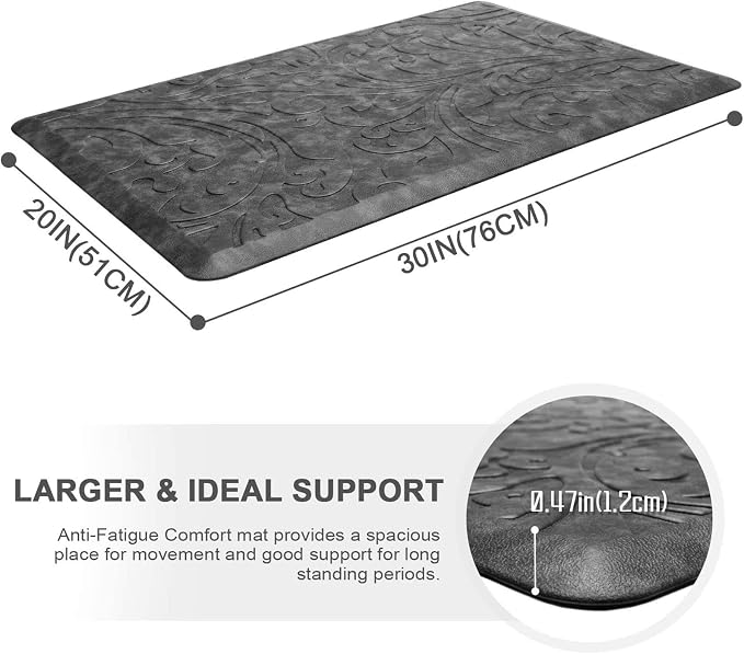KMAT Kitchen Mat Cushioned Anti-Fatigue Floor Mat Waterproof Non-Slip Standing - Image 2