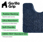 GORILLA GRIP Plush Absorbent Shaggy Chenille Bath Rug Mat - Image 3