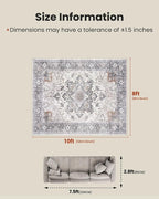 AMADA HOMEFURNISHING 8x10 Area Rugs, Low-Profile Large Washable Area Rug - Image 2