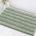 H.VERSAILTEX Bath Mats for Bathroom Non Slip Extra Thick Chenille Striped Bath by HVERSAILTEX