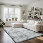 Fluffy Rug Shag Area Rug, Mottling Grey 4x6 Area Rugs by Yongyangjuxi