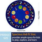 Classroom Round Rug, 6×6Ft ABC Rugs - Image 3