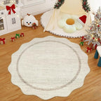 GarveeHome Scalloped Washable Round Rugs, Non-Slip Soft Round Rug 4 ft - Image 2