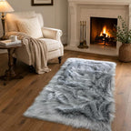 EasyJoy Faux Sheepskin Rug, Fluffy Faux Fur Rug, Ultra Soft Shag Area Rug - Image 5