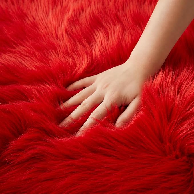 EasyJoy Ultra Soft Faux Fur Rug Fluffy Sheepskin Rug - Image 5