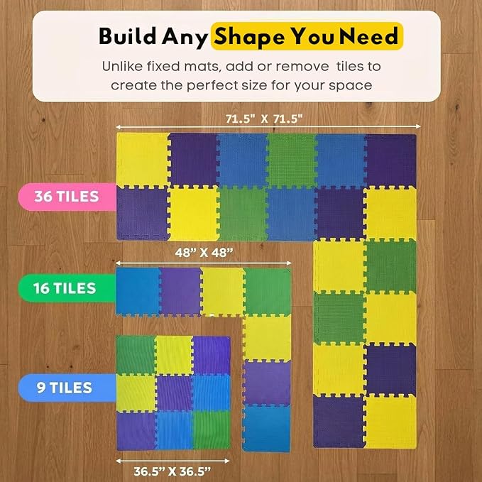 MioTetto Baby Play Mat, Comfortable Playtime Mat – Portable Foam Floor Tiles - Image 2