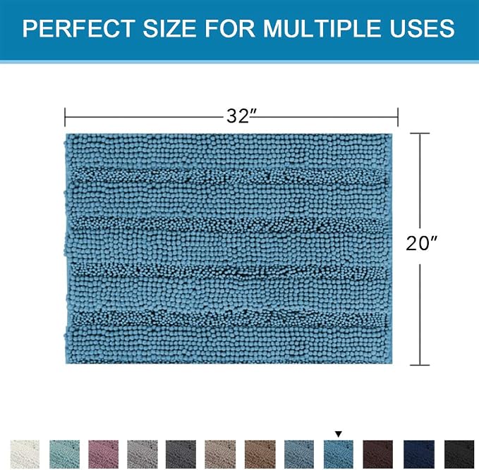 H.VERSAILTEX Bath Rugs for Bathroom Non Slip Bath Mats Extra Thick Chenille - Image 2