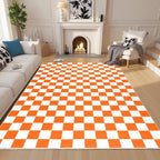 Terrug Orange and White Checkered Rug - Image 3