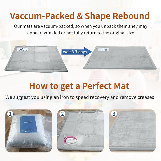 ACOMOPACK Baby Play Mat for Floor, 1.3" Thick Memory Foam Area Rug for Living - Image 5
