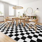 Terrug Black and White Checkered Rug - Image 4