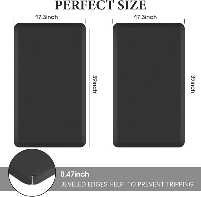HappyTrends 2 PCS Kitchen Mat Cushioned Anti-Fatigue Floor Mat, Heavy Duty - Image 2