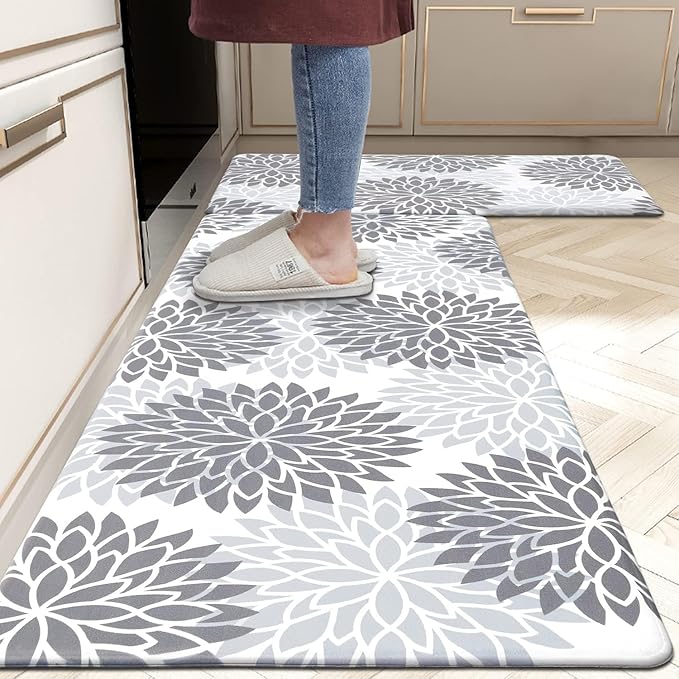 HEBE Anti Fatigue Kitchen Rugs Sets of 2, Non Slip Kitchen Mats by HEBE