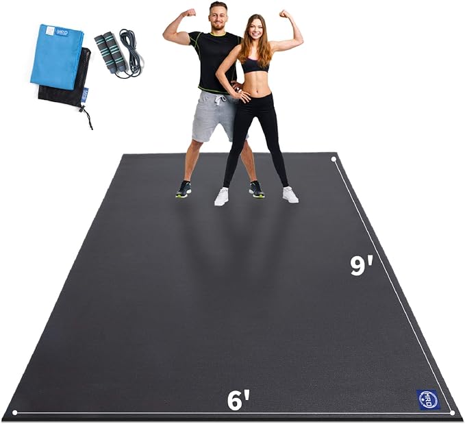MRO Extra Large Exercise Mat For Home Gym, Extra Thick Durable Cardio Mat by MRO