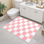 Terrug Pink and White Checkered Rug - Image 4