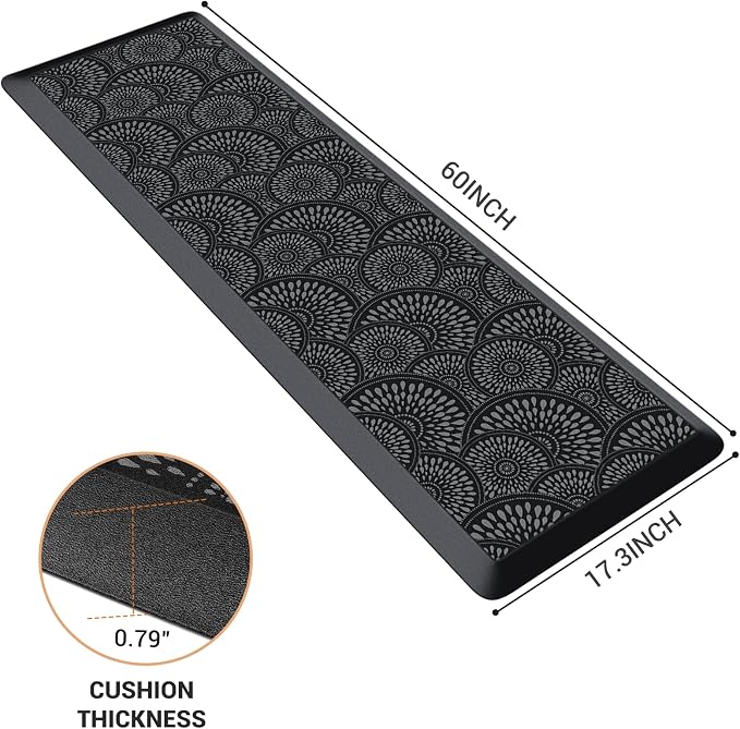 Mattitude 4/5 Inch Kitchen Mat, 20x44in Heavy Duty Ergonomic Comfort Foam - Image 2