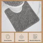 GORILLA GRIP Plush Absorbent Shaggy Chenille Bath Rug Mat - Image 7