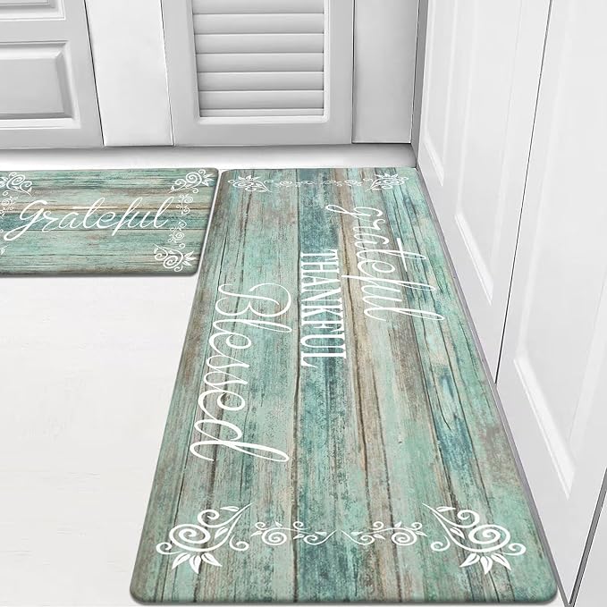 HEBE Anti Fatigue Kitchen Mat Set of 2 Non Slip Cushioned Kitchen Mats by HEBE