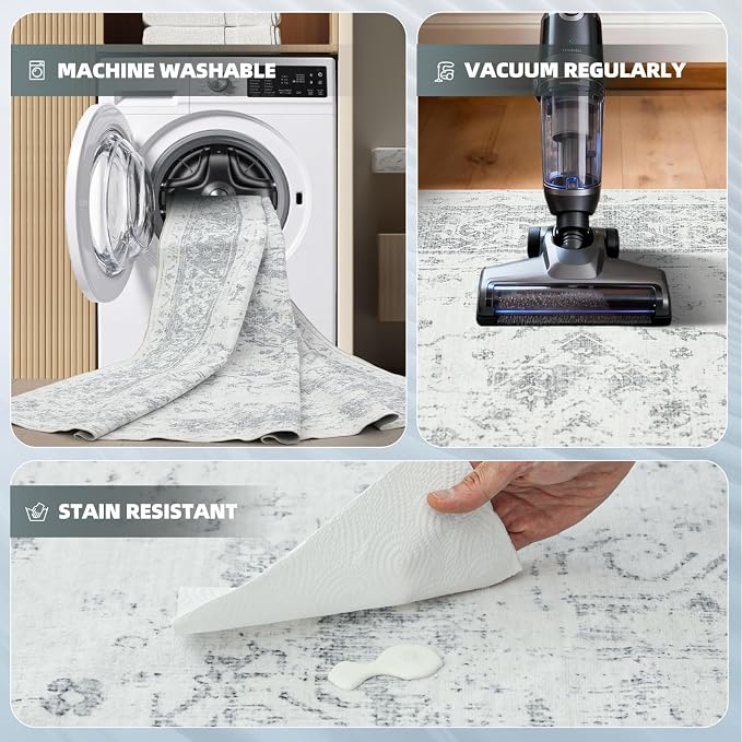8x10 Washable Area Rug, Soft Area Rugs - Image 4