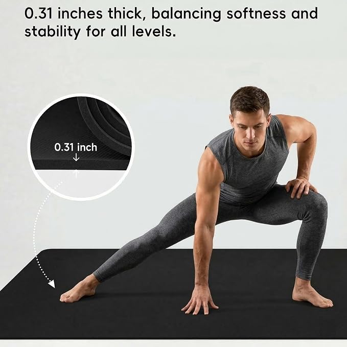 Extra Large Yoga Mat for Men, Oversized Non-Slip TPE Workout Mat for Home Gym - Image 5