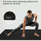 Extra Large Yoga Mat for Men, Oversized Non-Slip TPE Workout Mat for Home Gym - Image 5