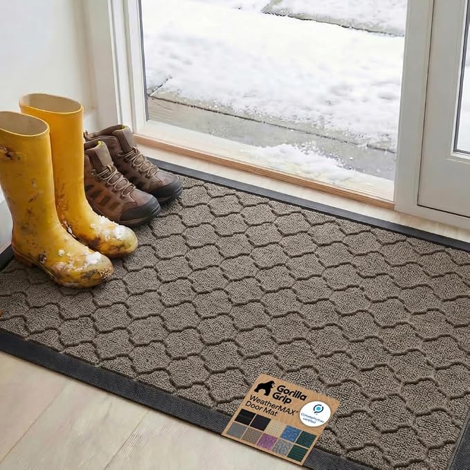 GORILLA GRIP 100% Waterproof All-Season WeatherMAX Doormat, US Designed Natural by Unknown