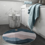 3ft Abstract Round Rug, Boho Washable Non-Slip Mountain Rugs - Image 2