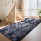 Soft Runner Rugs for Bedroom, Mottling Dark Grey 3x7 Area Rugs Fluffy Rug Shag - Image 4