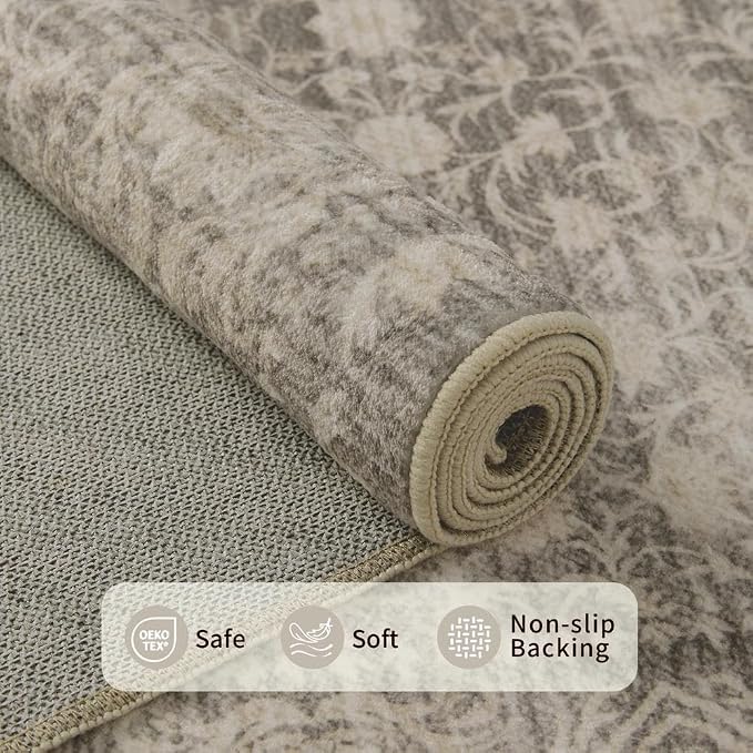 8x10 Washable Area Rug for Living Room, Extra Large Neutral Vintage Boho Rugs - Image 5