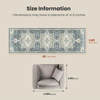 AMADA HOMEFURNISHING 2'6"x8' Washable Area Rug, Low-Profile Entryway Rug - Image 2