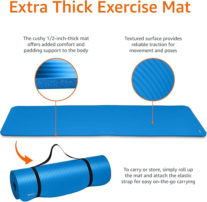 Amazon Basics Extra Thick Exercise Yoga Mat - Image 4