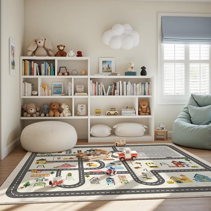 5x7ft Kids Town Road Play Rug - Image 3