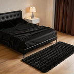Black Rabbit Plush Rug 2'x6', Fluffy Shaggy Area Rug - Image 3