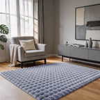 Gray Rabbit Plush Rug 3'x5', Fluffy Shaggy Area Rug by CHOVY