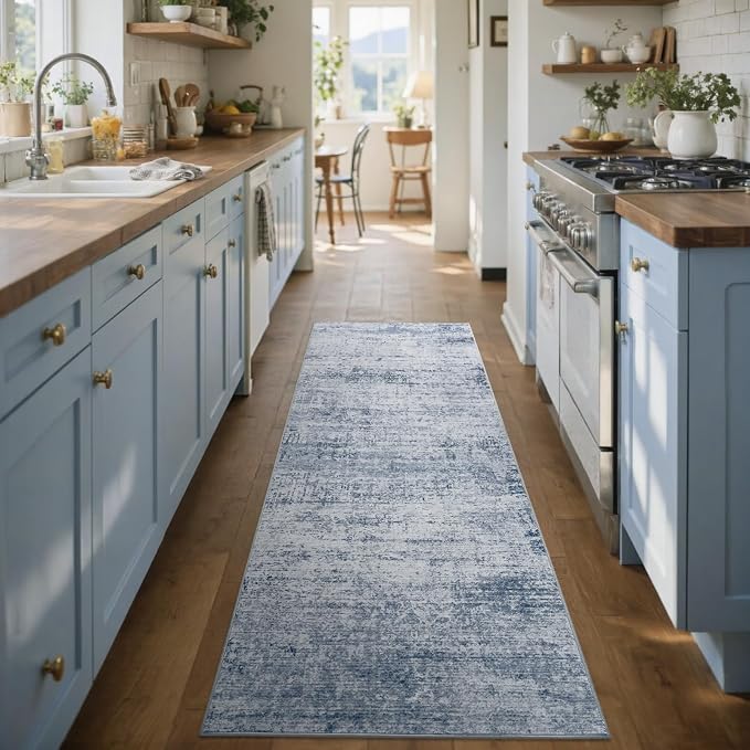 2x6 Ft Washable Runner Rug, Non-Slip Low Pile Hallway Kitchen Area Rug - Image 4