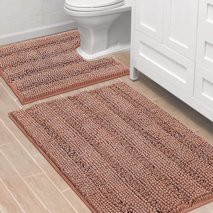 H.VERSAILTEX Bathroom Rugs Bath Rug Set 2 Piece Bathroom Contour Rug Toilet Mat by HVERSAILTEX