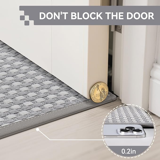 Front Door Mat 24''x35'', Absorbent Dirt Resist Washable Non Slip Low-Profile - Image 5