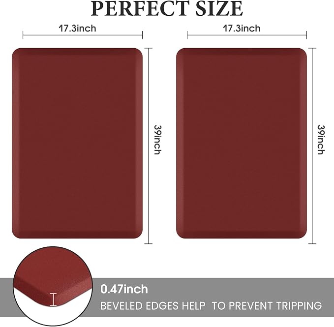 HappyTrends 2 PCS Kitchen Mat Cushioned Anti-Fatigue Floor Mat, Heavy Duty - Image 2